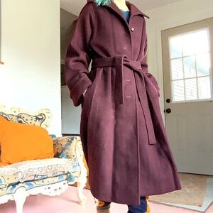 vintage Paul Levy Union made maroon wool winter coat